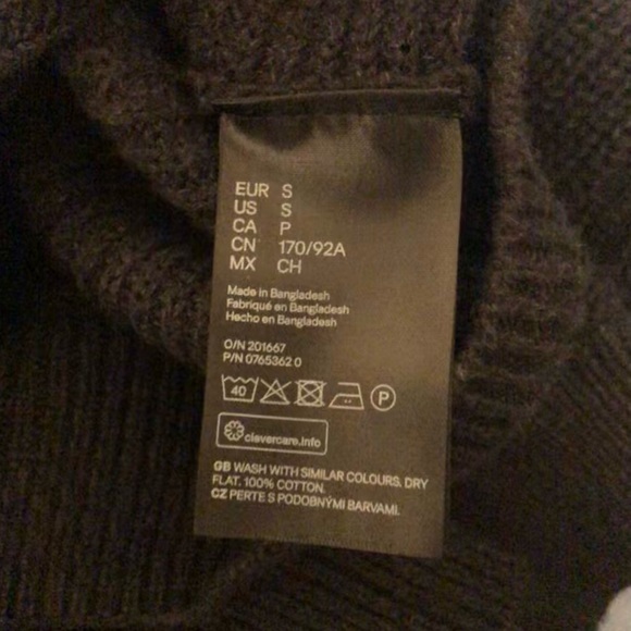 NWOT H&M Small Sweater Dark Grey - Slim - Picture 3 of 3